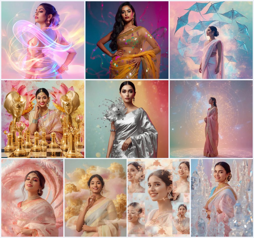 Best 10 Traditional Saree Prompts For Girl In English for Detailed Art | retro style prompt for gemini girl in saree copy and paste