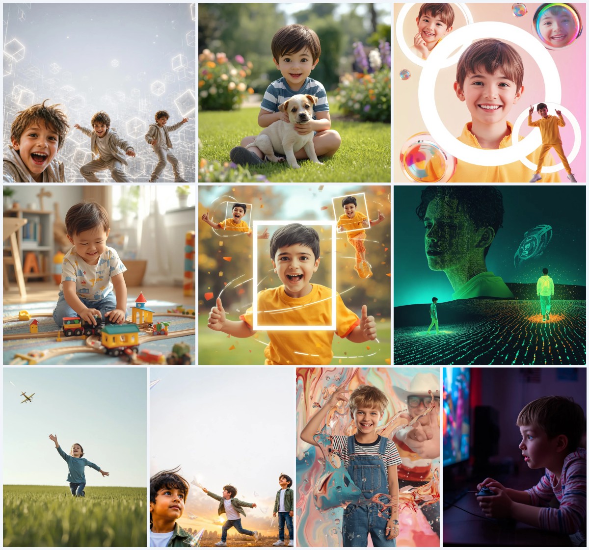 Top 10 Cute Boy’s AI Prompts for Adorable Playground Swing Set Joy | Gemini AI photo prompt trending boy
