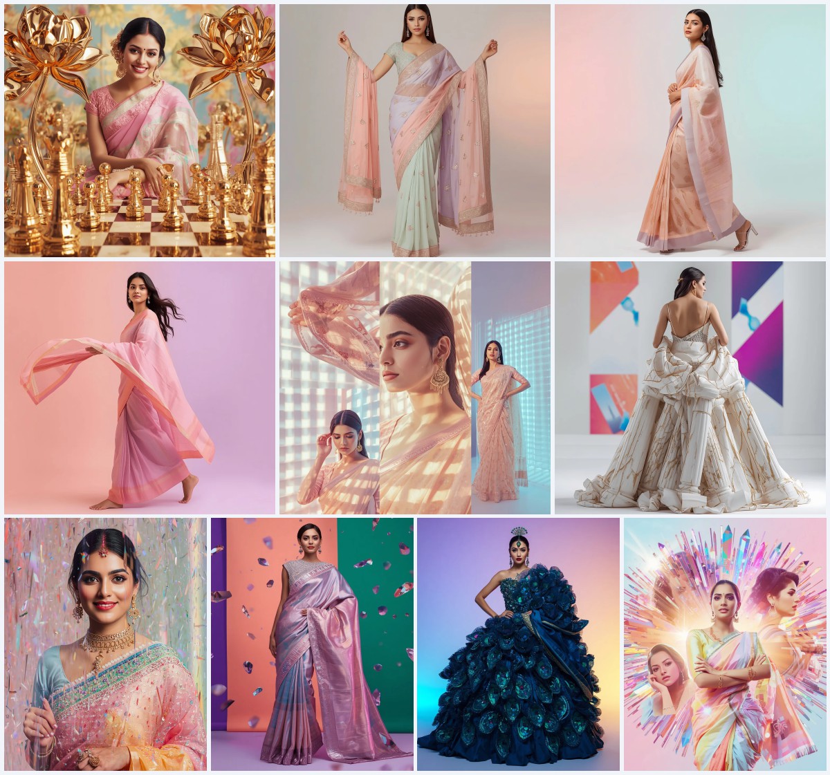 Top 10 Prompts For Gemini AI Saree Look Couple for Modern Romance | Gemini girl photo prompt Indian style